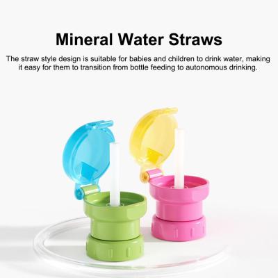 Reusable Mineral Water Lid With Straw Cover Food-Grade Straw Drinking Eco-Friendly Portable Lid Supply B1U6