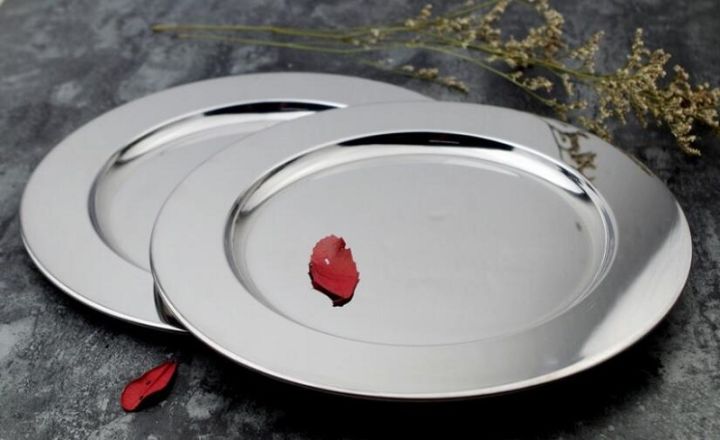 1pcs High good quality Stainless steel plate salad plate small tray jewellery tray pudding dish tableware