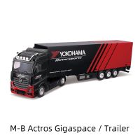 โมเดลรถเทรลเลอร์1:43 Mercedes-Benz Actros Gigaspace วอลโว่รถบรรทุกรถแทรกเตอร์ขนาดใหญ่บรรทุก FH16หล่อขึ้นรูปสีดำของเล่นโมเดล Hoies