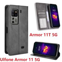 （ใหม่）หนังกระเป๋าสตางค์สำหรับ Ulefone Armor 11T 5G Case Magnetic Book Stand Flip Holder การ์ดเกราะป้องกัน11 Cover