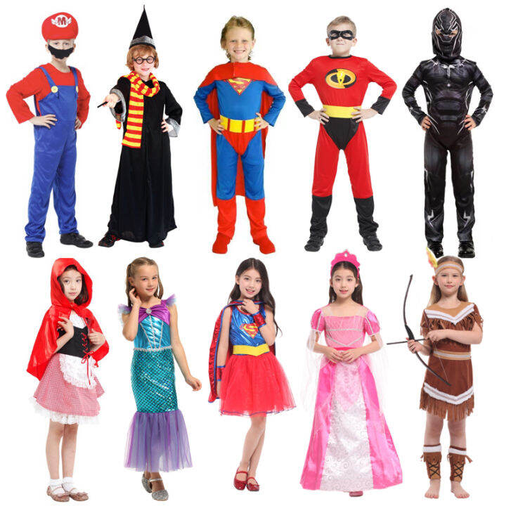 Kid's Character Halloween Costumes Aladdin Mario Luigi Harry Potter ...