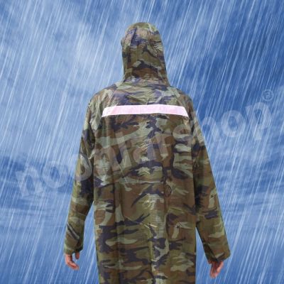 ชุดเสื้อกันฝน 🐱‍🚀 สีพื้น มีแถบสะท้อนแสง มีฮูดคลุมได้  คลุมตัว