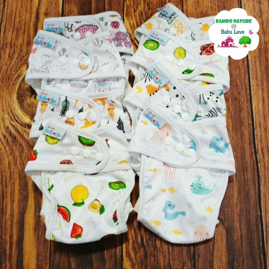 Bộ bỉm vải, tã vải chống tràn bambo nature babu love  gồm 1 vỏ + 2 lót - ảnh sản phẩm 6