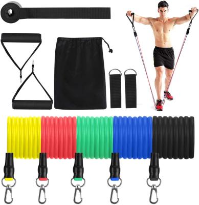 11 Pcs Resistance Bands Set Crossfit Training Exercise Yoga Tubes Pull Rope Rubber Expander Elastic Bands Fitness with Carry Bag Exercise Bands