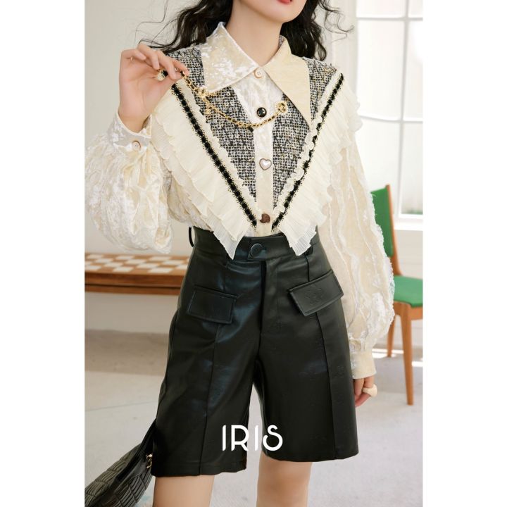 สินค้าลิขสิทธิ์แท้-iris-boutique-is2381580-valina-velvet-shirt-เสื้อผ้าผู้หญิง-เสื้อเชิ้ต