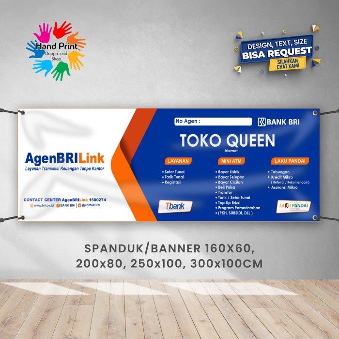 Spanduk Banner Agen Bri Link Ukuran 300x100 Cm Lazada Indonesia 