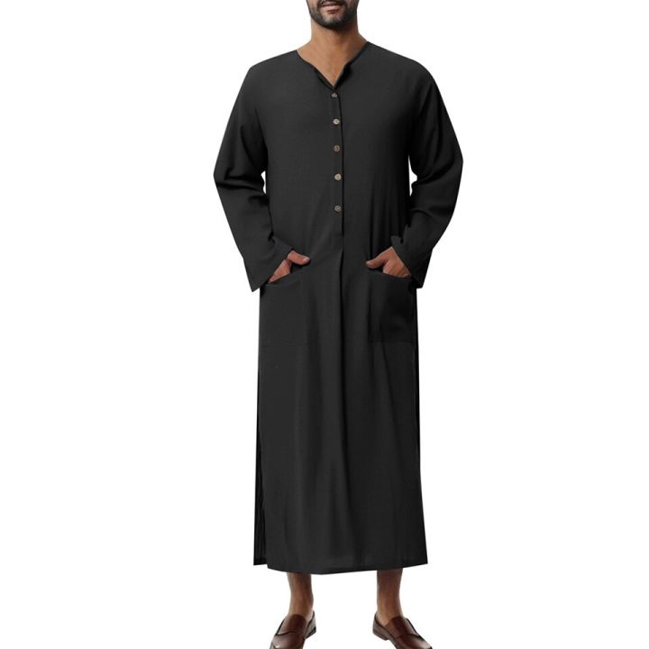 ชุดเดรสแฟชั่นเสื้อผ้าอิสลามมุสลิม-caftan-thobe-ซาอุดิอาระเบียคาฟทานอิสลามอาบายาไก่งวงดูไบ-oman-n-สำหรับผู้ชาย