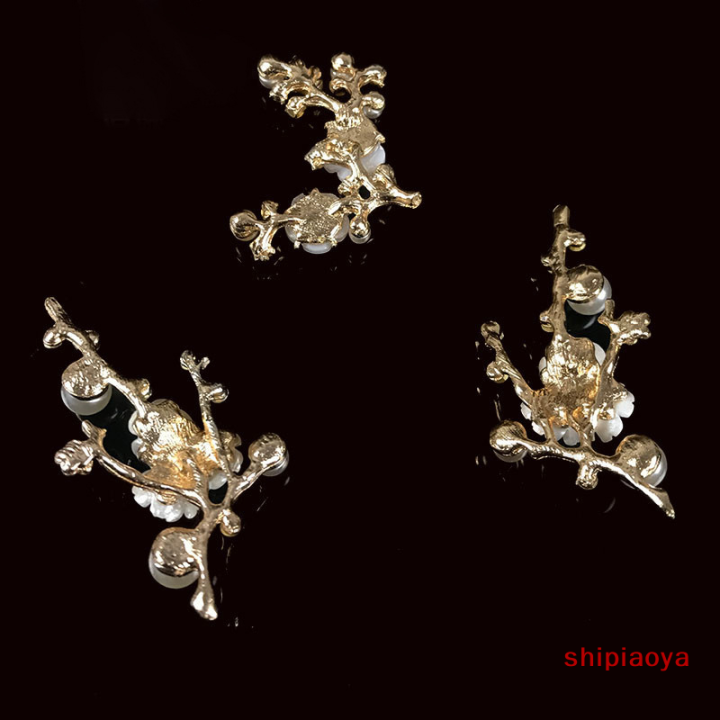 shipiaoya-กิ่งดอกไม้พลอยเทียมมุกเทียม1ชิ้นเครื่องประดับทำเครื่องเพชร-diy