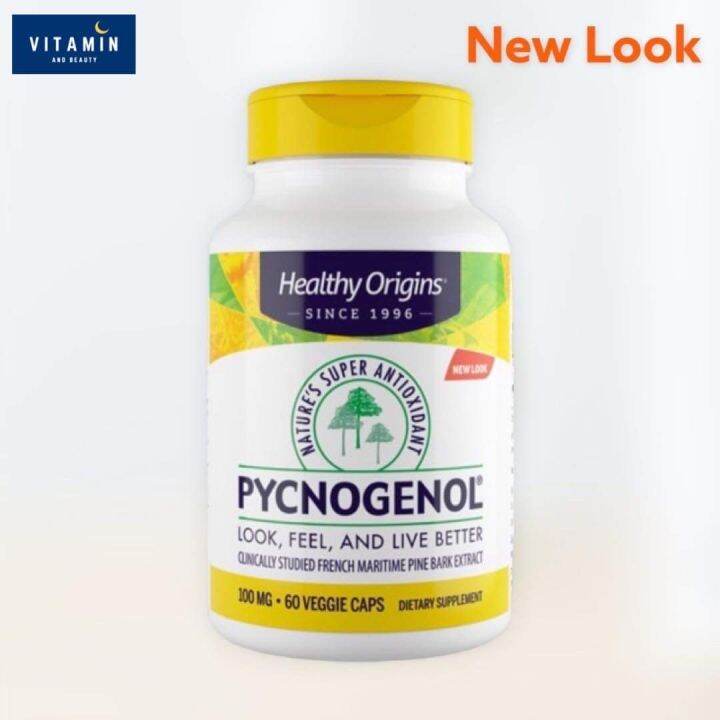 สารสกัดเปลือกสน Healthy Origins, Pycnogenol, 100 Mg, 60 Veggie Caps ...