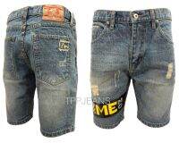 TPPJEANS Shorts Mens Blue Denim กางเกงยีนส์ขาสั้นชาย สีบลูฟอกสะกิดขาด เดินแถบหนัง งานตัดเย็บอย่างดี เป้าซิป Size 28-38 รับชำระปลายทาง