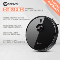 NEATSVOR X600 Pro เครื่องดูดฝุ่นหุ่นยนต์อเนกประสงค์,6000PA ดูดแรงดูด5200mA ชาร์จอัตโนมัติระบบนำทางเลเซอร์ดูดพื้นที่ทำความสะอาด