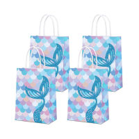 New1020Pcs Colorful Cute Mermaid Tail Paper Gift Bags Candy Boxes Kids Theme Birthday Party Decoration Girl Baby Shower Supplie