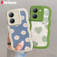 NIWINEE เคสขอบลอนขนาดใหญ่สำหรับ VIVO Y36 5G เคสรูปแบบน่ารักลายการ์ตูนเคสโทรศัพท์นิ่มป้องกันการตกป้องกันกล้องหนังแกะ DK01-1