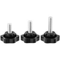 1PCS Star Shape Thread Clamping Handle Bolt M6 M8 M10 M12 304 Stainless Steel Black Bakelite Hand Knob Tightening Screws Nails Screws Fasteners