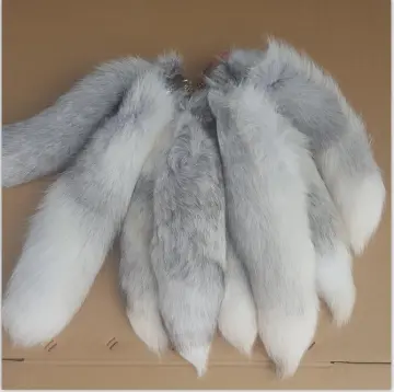 FATPIG Women's Bag Charm fox tail keychain Long Fox Fur tail keychain