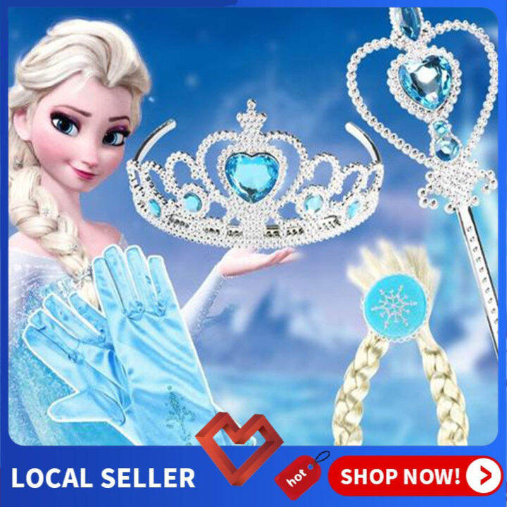 【FREE SHIPPING】Frozen Princess Wand and Crown Set Elsa Anna Wig and ...