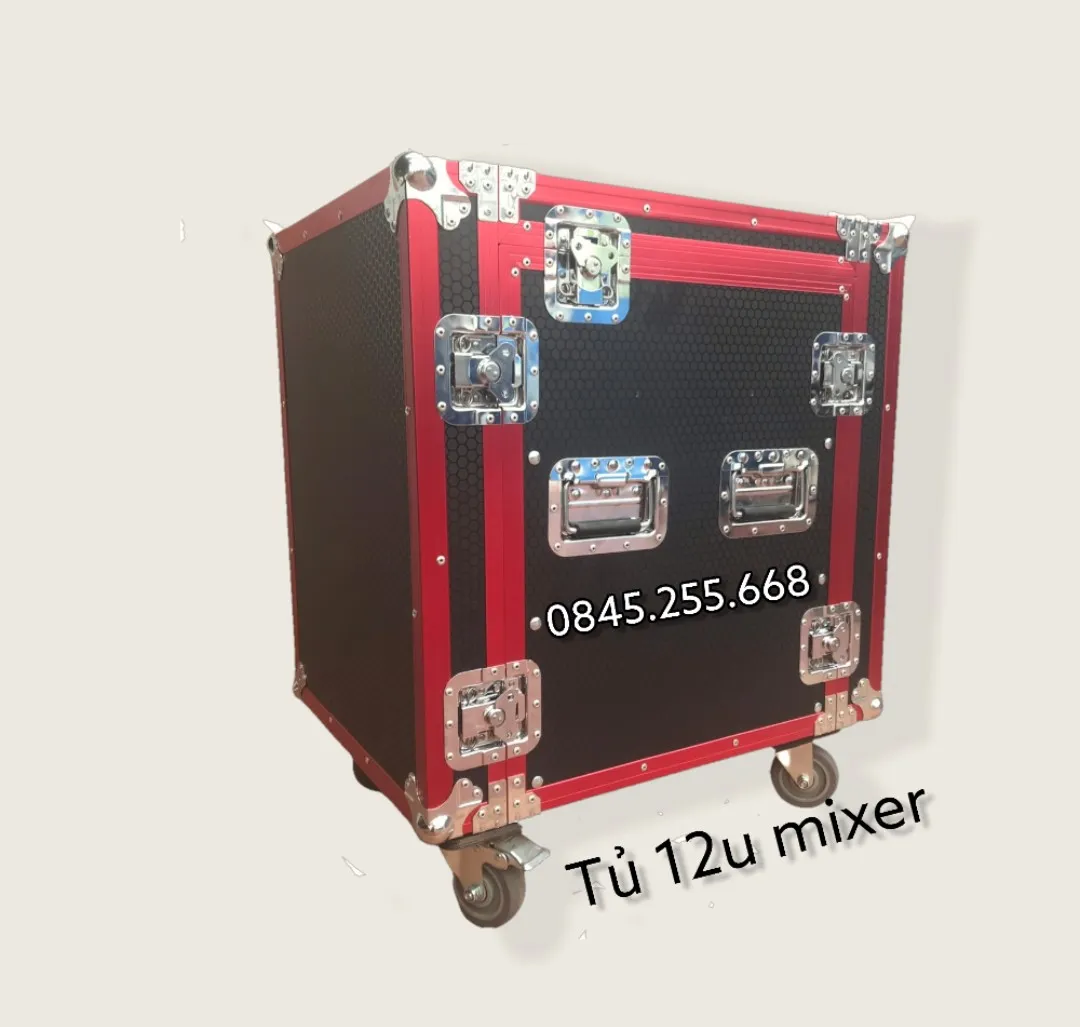 Tủ âm thanh 12U có chỗ để mixer  gỗ  Xuân Cần Audio  Loa Thái Nguyên