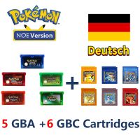◄ஐ GBA GBC Games Pokemon Series NOE Version Cartridge Video Game Console Memory Card German Language