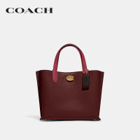 COACH กระเป๋าผู้หญิงรุ่น Willow Tote 24 In Colorblock สีแดง C8561 B4/WN