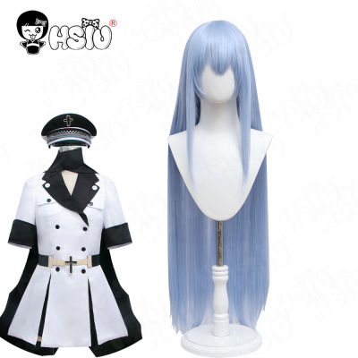 Esdeath Cosplay Wig Costumes Fiber synthetic wig Anime akame ga kill cosplay Wig Costumes「HSIU 」Empire white uniform Esdeath Wig