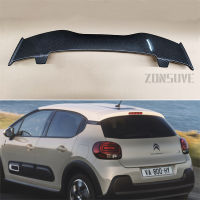 Use For Citroen C3 Spoiler 2018-2021 ABS Plastic Carbon Fiber Look Hatchback Roof Rear Wing Body Kit Accessories