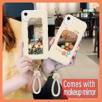 Lambskin luxurious Phone Case For iphone XR originality Makeup mirror romantic Liquid silicone Soft case Mirror surface