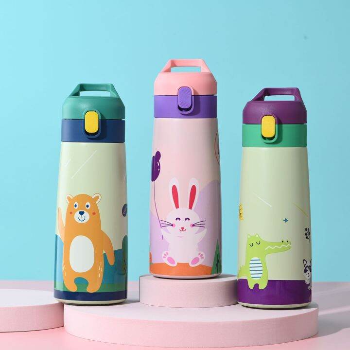 kids-thermal-water-bottle-stainless-steel-straw-thermos-cup-cartoon-leak-proof-vacuum-flask-children-thermos-bottle-for-schoolth