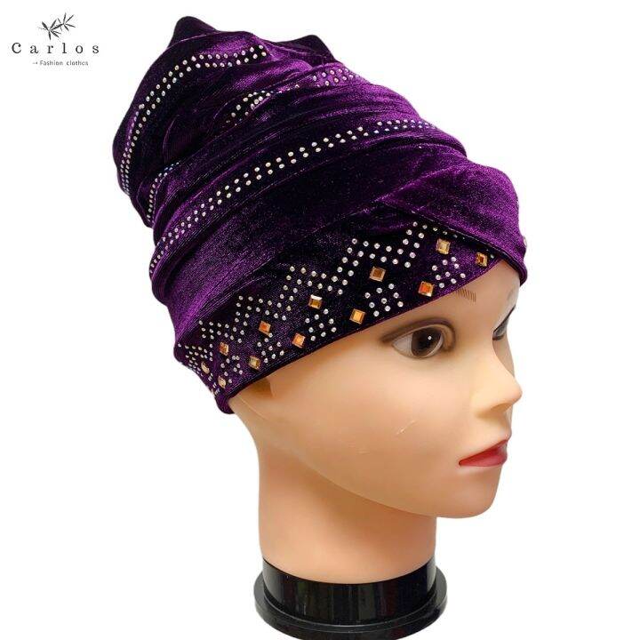 yf-latest-fashion-muslim-female-turban-hat-bonnet-gold-velvet-hot-rhinestone-solid-indian-beanie-hair-bonnets-cap-for-women-ca-71