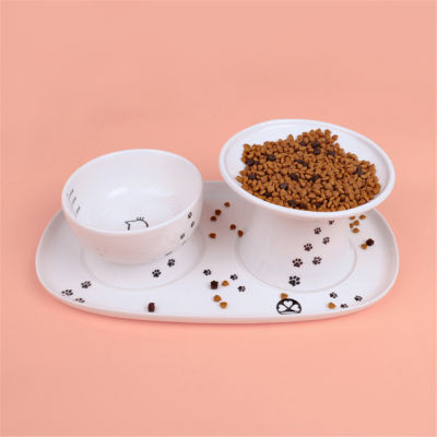 Creative Feeder Cute Cat Small Saucer Pet Snack Plate Ceramics Cartoon Drinking Dish Chinchilla Squirrel Hedgehog Puppy Cat Bowl