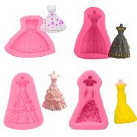 Cake Decorating Tools Bridal Wedding Dress Evening Dress Silicone Mold Fondant Chocolate Mold Clay Craft Decoration Resin Mold Bread Cake  Cookie Acce