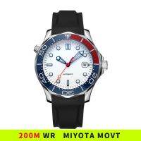 ☑️ ญี่ปุ่นมิโยต้าหน้าปัดเคลือบสีขาวกันน้ำคริสตัลแซฟไฟร์สไตล์ DIVER300M นาฬิกาข้อมือผู้ชาย20BAR