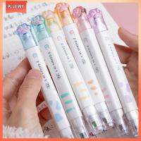 PLLEWY 6Pcs พลาสติกสำหรับตกแต่ง ปากกาทำเครื่องหมายปลายสิ่ว อุ้งเท้าของแมว ปากกาเน้นข้อความที่สวยงาม สวยดีครับ ออฟฟิศสำหรับทำงาน