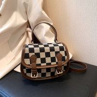 Niche Design Checkerboard Bag Women This Years Popular Versatile Ladies Messenger Super Hot Saddle Unique Travel Commuter Female 【AUG】