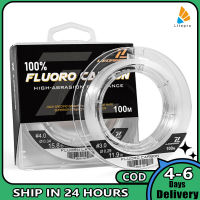 LN 100% Fluorocarbon ผู้นำบริสุทธิ์เอ็นตกปลาวัสดุ100M ที่ทนต่อการขัดถูจมเร็วแทบมองไม่เห็นสายเบ็ดตกปลา