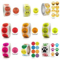 CW 500pcs/roll Smiley Face Sticker for Kids Reward StickerDots Labels Happy Smile Face Sticker LabelGift Package