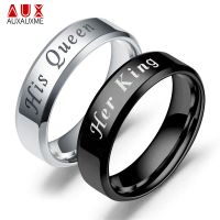 Auxauxme 6mm King His lovers Jewelry Couple Wedding Rings Valentines Day