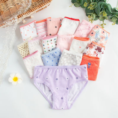 24pcsLot Cotton Girls Briefs Childrens Underwear Triangle Panties Kids Underpants 2-12Years