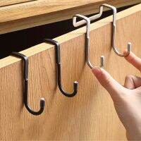 1-10pcs Stainless Steel Door Wall Hooks S-Shape Punching Door Back Hook Household Hat Towel Coat Handbag Storage Hanger Hooks