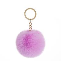 8cm Key Chain Fur Ball pom pom Keychain Pompom Artificial Rabbit Fur Animal Keychains For Best Friend Car Bag Key Ring 16 colors