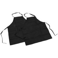 2 Pack Polyester Adjustable Bib Apron with 2 Pockets Cooking Kitchen Aprons for Women Men Chef,Black