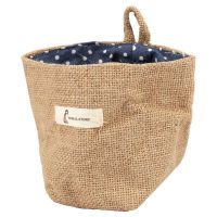 cotton linen art flower pot small sack hanging jute cotton dot storage basket storage bag