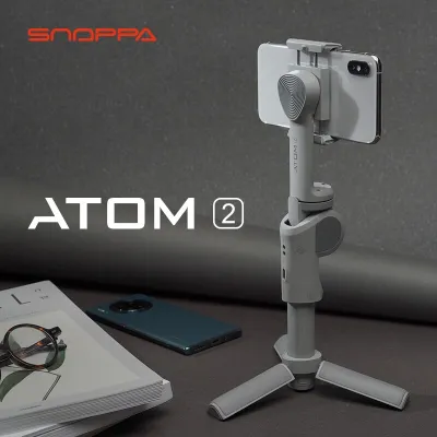 Snoppa ATOM2กิมบอล3แกนเครื่องกันสั่นแบบมือถือไร้สายเซลฟี่่บลูทูธขาตั้งแบบสามขาโทรศัพท์ป้องกันการสั่นไหวอะตอม2สำหรับไอโฟนหัวเหว่ย