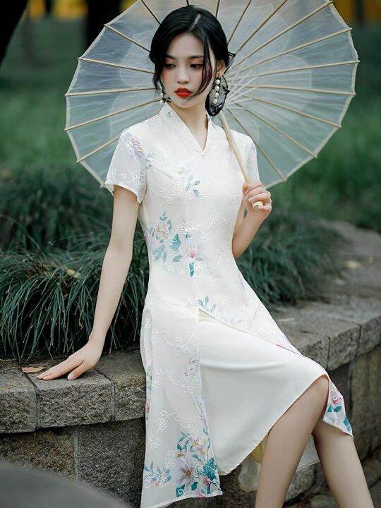 available-2022ฤดูร้อนสั้น-aodai-daily-slimming-cheongsam-หนุ่มกลางความยาวปรับปรุงขนาดเล็ก-asian-qipao-ชุดราตรีสำหรับผู้หญิง