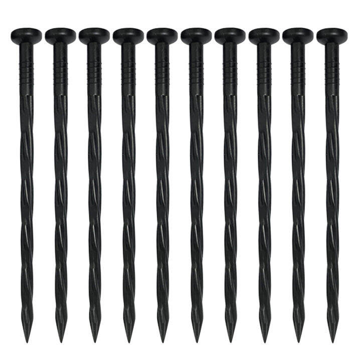 25pcs Paver Tent Ground Nail Landscape Grass Spiral Black Patio Plastic