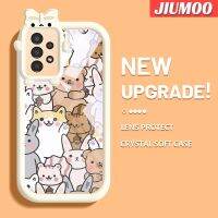 JIUMOO เคสปลอกสำหรับ Samsung A13 5G A04s การ์ตูนน่ารักแมวกระต่ายแฟชั่นซิลิโคนเคสโทรศัพท์แบบใสเลนส์กล้องถ่ายรูปมอนสเตอร์น้อยน่ารักกรอบโปร่งใสกันกระแทกแบบนิ่ม