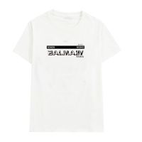 Balmain Tees Mens Letter Printed Allmatch Tshirt 100% Cotton Gildan