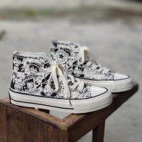 COD SDGREYRTYT Anime Canvas Shoes Female Casual Students Hand-painted Cartoon Couple Shoes