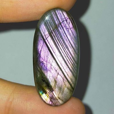 พลอย ลาบราโดไรท์ ธรรมชาติ แท้ หินพ่อมด ( Natural Purple Flash Labradorite ) หนัก 29.95 กะรัต