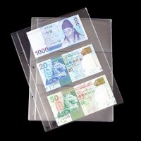 10Pcs Money Banknote Paper Money Album Page Collecting Holder Sleeves 3-slot Loose Leaf Sheet Album Protection
