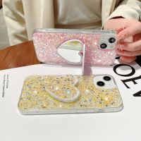 เคสกลิตเตอร์ซิลิโคนนิ่ม,เคสโทรศัพท์ขาตั้งกระจกสำหรับ Huawei P30 Pro P20 P40 Pro Mate 20 30 40 Honor 50 9X 30S สำหรับ Huawei Y9A